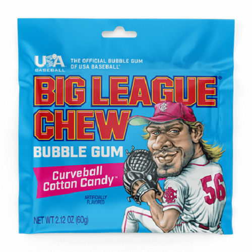 Big League Chew Cotton Candy ~ 12 - 2.12oz Pouches