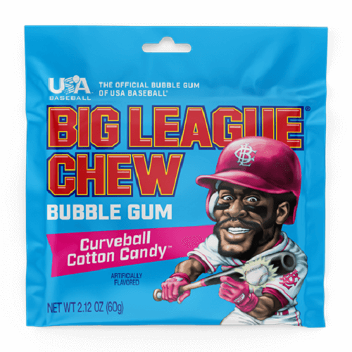Big League Chew Cotton Candy ~ 12 - 2.12oz Pouches