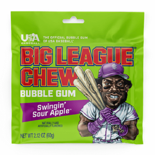 Big League Chew Sour Apple ~ 12 - 2.12oz Pouches
