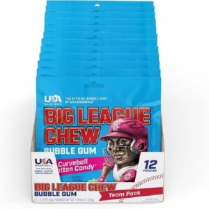 Big League Chew Cotton Candy ~ 12 - 2.12oz Pouches 