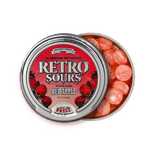 Iconic Candy Retro Sours Red Apple Candy Tins | Sour Candy ...