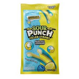 Sour Punch Filled Straws Blue Raz Lemonade-12-5oz Peg Bags