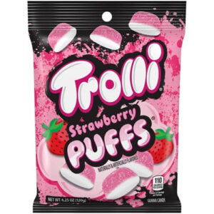 Trolli Strawberry-Puffs-12-4.5oz Peg Bags